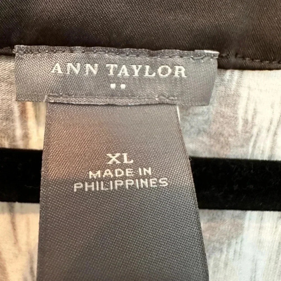 Ann Taylor Chocolate Brown & White Preppy Sleeveless Blouse Size XL - Picture 8 of 9